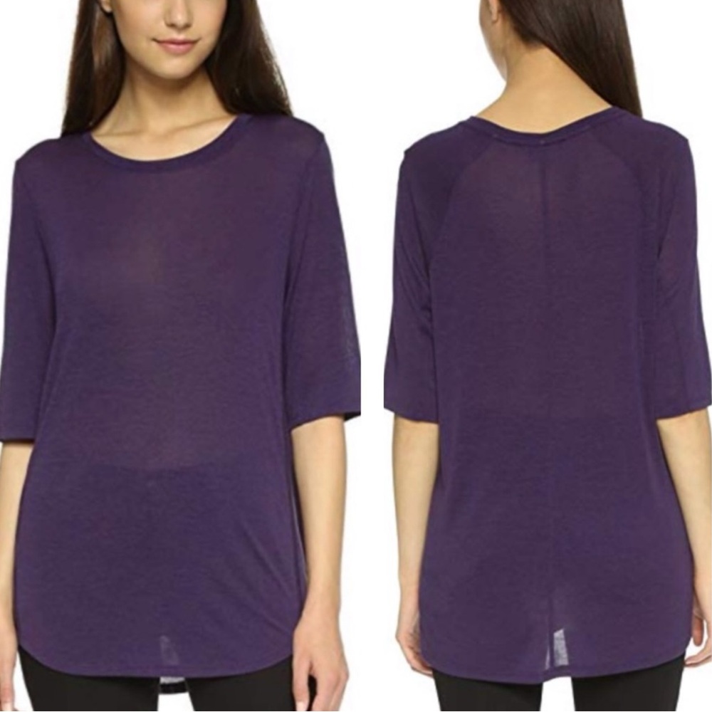 Vince. Eggplant Purple Rayon Blend Super Soft Lightweight Short Sleeve Tee Small